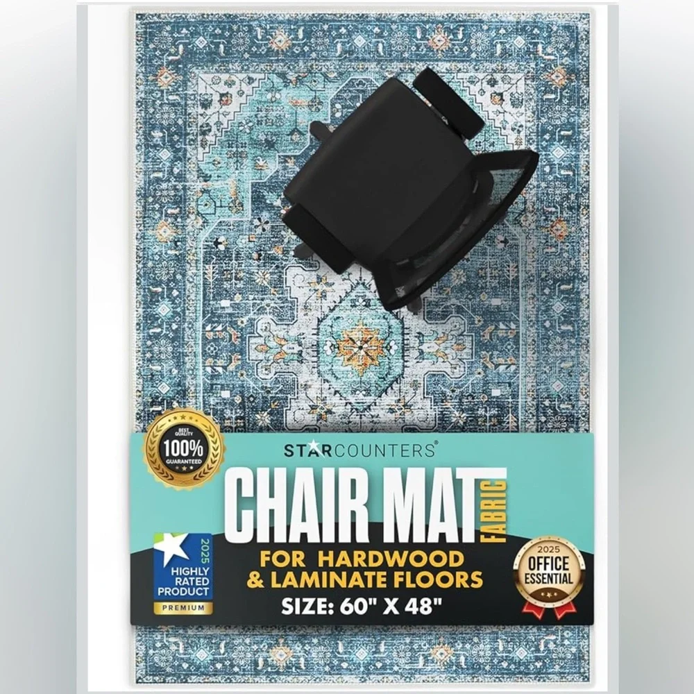 Hardwood Floor Floor Mat for Office Chair Office Home, Blue 48